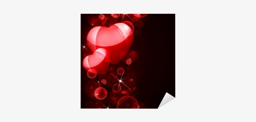 Vinilo Pixerstick Fondo Abstracto De Corazones Rojos - Red, transparent png download