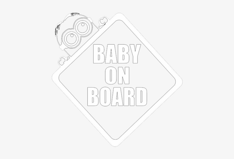 Minion V2 - Baby On Board Sign Black And White, transparent png download