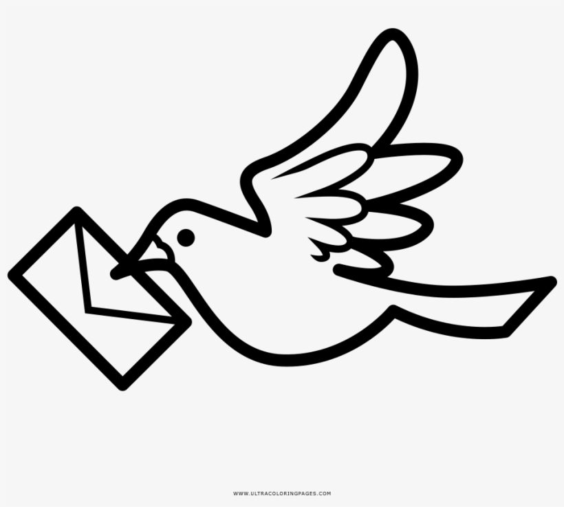 Dove Letter Coloring Page - Imagenes De Palomas Para Dibujar, transparent png download