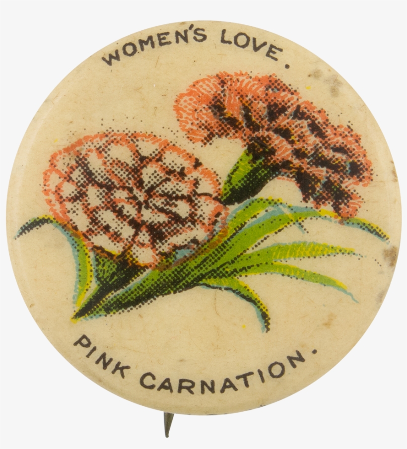 Women's Love Pink Carnation - Pin-back Button, transparent png download