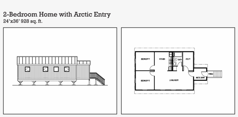 2-bedroom Home With Arctic Entry - House, transparent png download