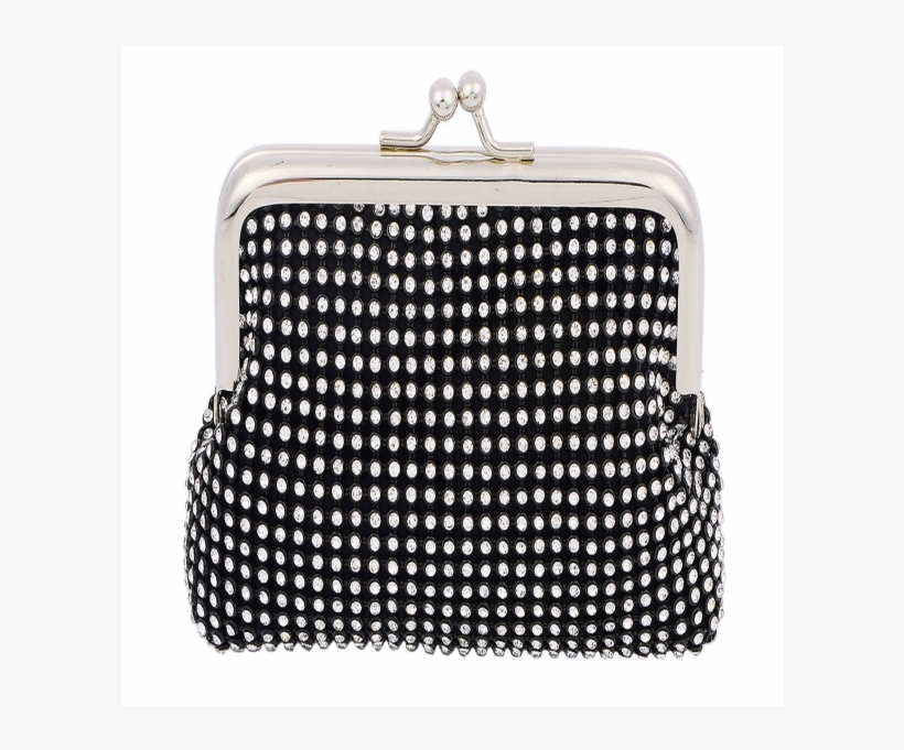 Crystal Rhinestone Classic Pleated Stylish Small Coin - Handbag, transparent png download