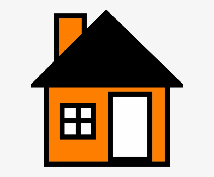 Orange House The Clip Art At Clker - Clipart House Png, transparent png download