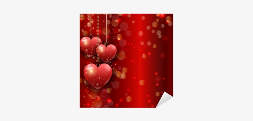 Hanging Hearts Valentine's Day Background Sticker • - Valentine Day Photo Background, transparent png download