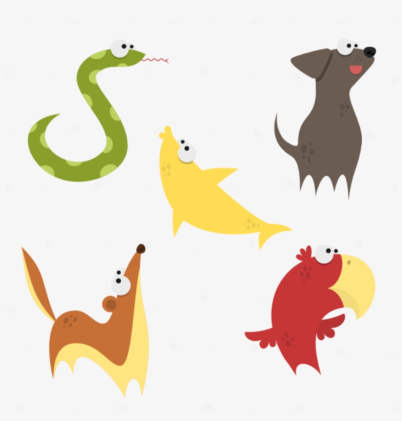 Cute Animals Vector Set - Vector Graphics, transparent png download
