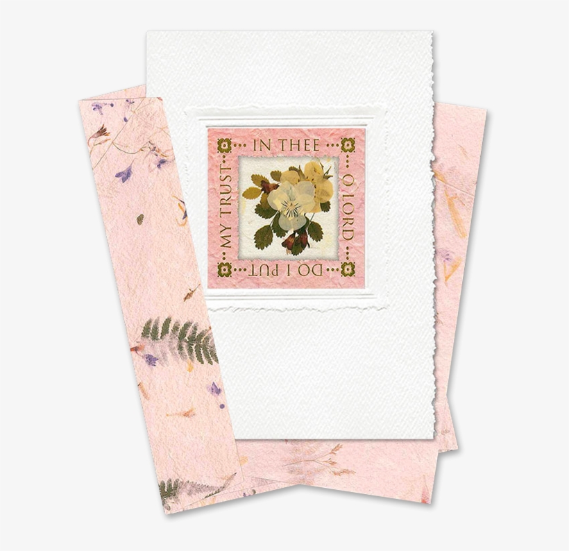 Pink Square-framed Viola Scripture Card Image - Godmother Framed Gift With Real Dried Flowers 5 X 7", transparent png download