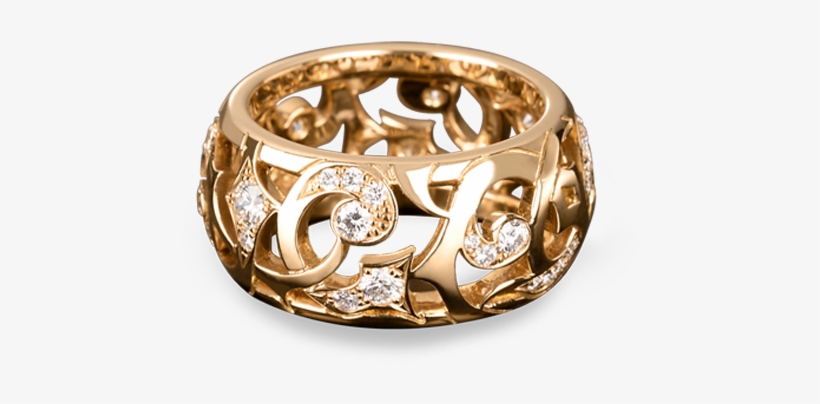 Arabesque Ring Diamonds Rose Gold - Gold, transparent png download