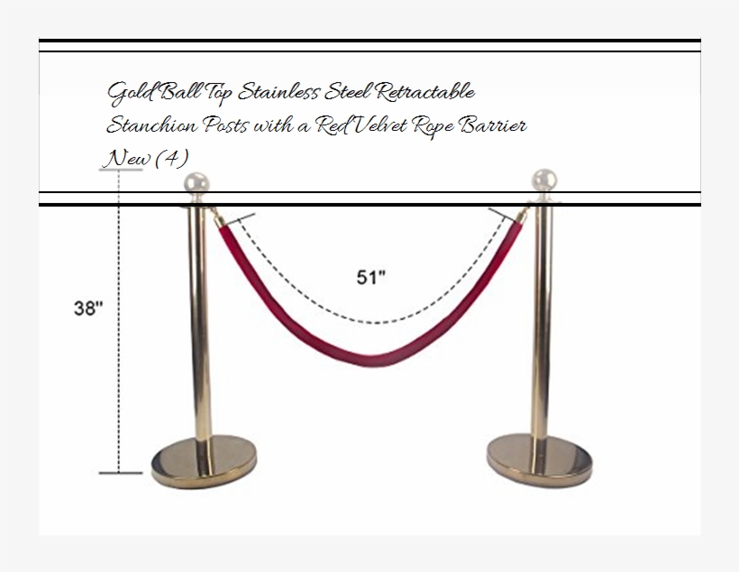Gold Ball Top Stainless Steel Retractable Stanchion - Steel, transparent png download