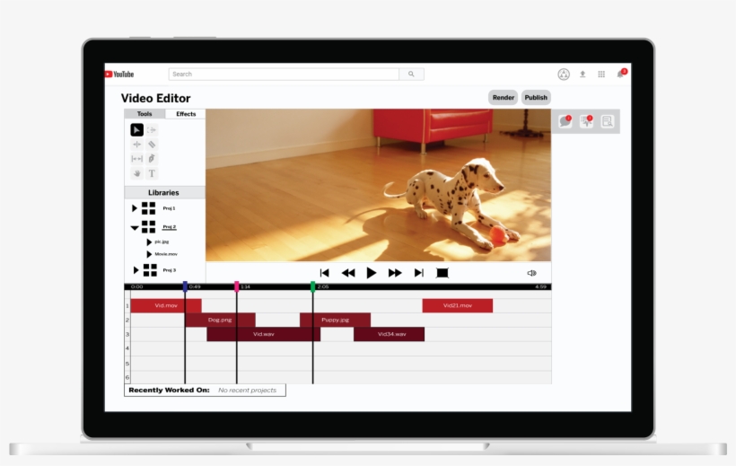 Video Editing Homepage, Shows Set Up Of Editor, Video - Keyring Dalmatian Dog Room Floor Ball Toy 51726, transparent png download