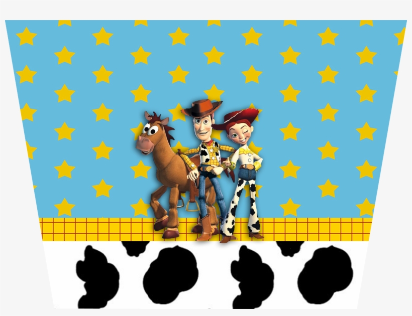 Balde De Pipoca - Toy Story Jessie & Woody Cake Image Cake Topper, transparent png download