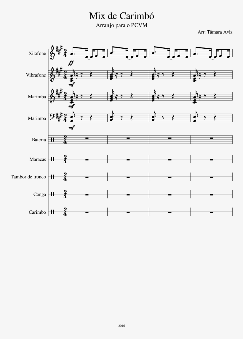 Mix De Carimbó Sheet Music Composed By Arr - Sheet Music, transparent png download