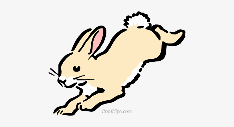 Cartoon Rabbit Royalty Free Vector Clip Art Illustration - Hopping