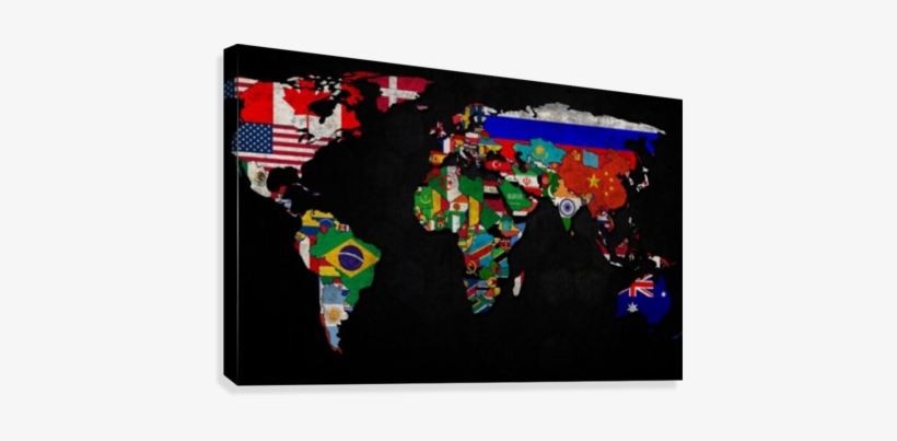 World Map Country Flag Canvas Print - Macroeconomic Accounts Statistics Guide [book], transparent png download
