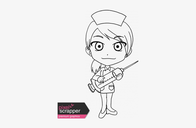 People Kit 003 Nurse Outline - Digital Scrapbooking, transparent png download