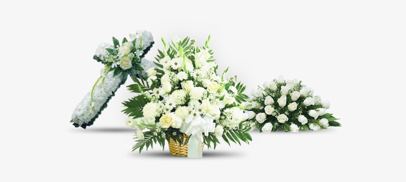 Además Usted Puede Agregar Una Corona De Flores Para - Flowers - White Sympathy Standing Basket - Regular, transparent png download