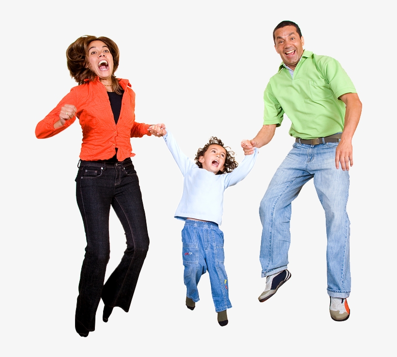 Familia Saltar - Family Happy Jumping, transparent png download