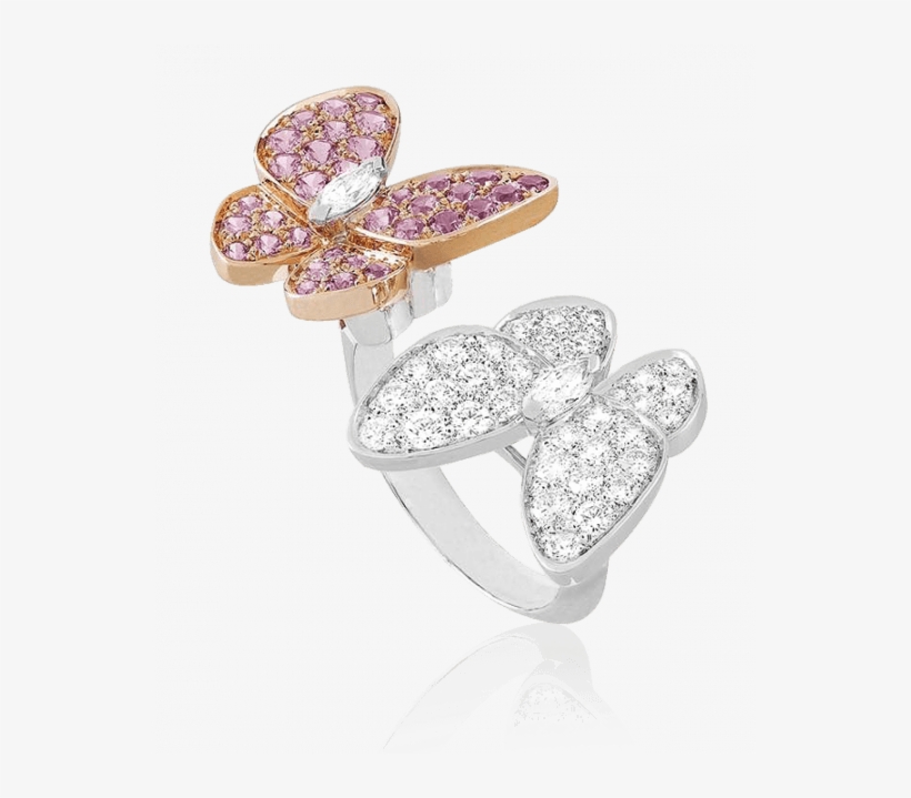 Van Cleef Butterfly Pink Ring, transparent png download