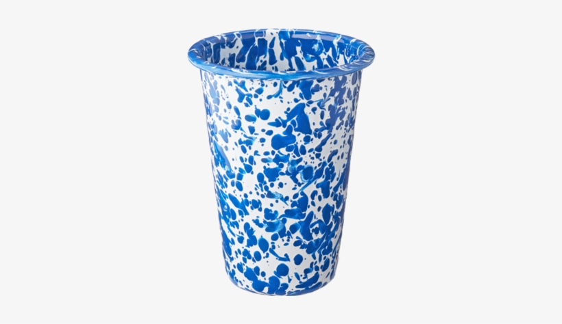 Blue Splatter Enamel Tumbler - Flowerpot, transparent png download
