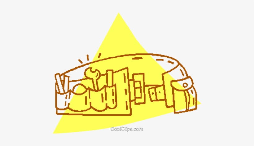 Tool Belt Royalty Free Vector Clip Art Illustration - Tool Belt Clipart Black And White, transparent png download