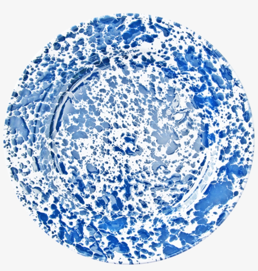 Blue Splatter Enamel Dinner Plate - Circle, transparent png download