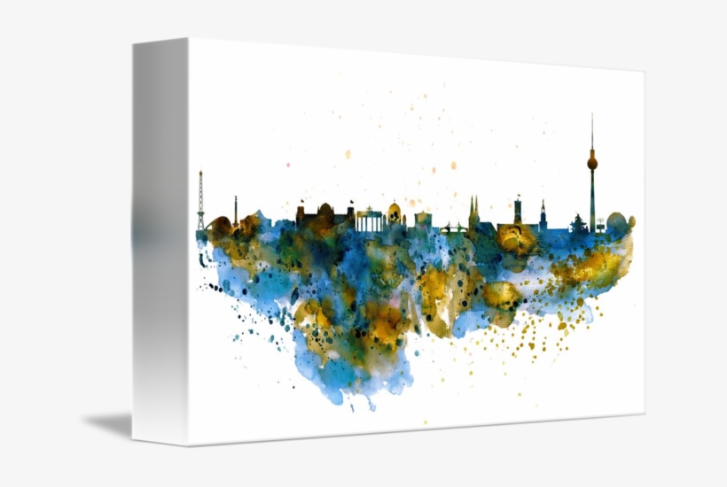 Berlin Watercolor Skyline By Marian Voicu - Watercolor Painting, transparent png download