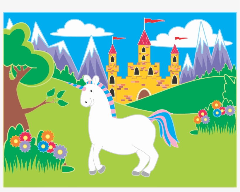 Fairy Tale Clipart Unicorn - Mountain And Hills Clip Art, transparent png download