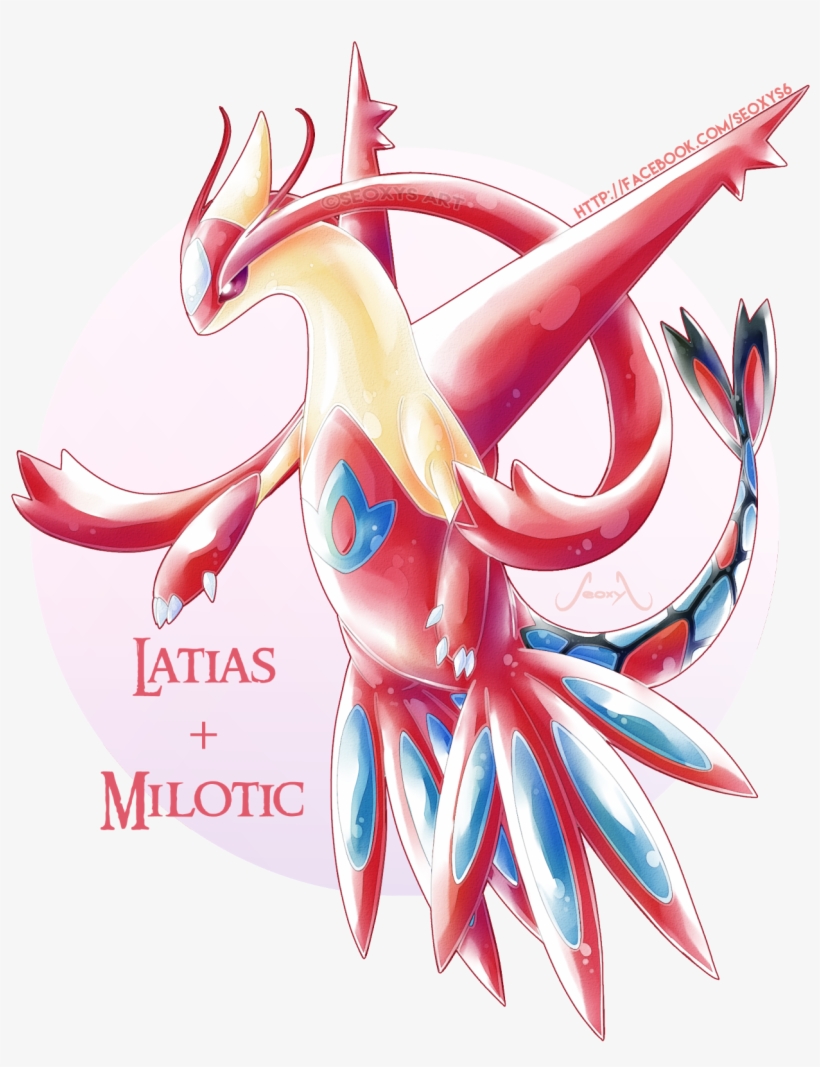 Drawn During My Livestream On Twitch ^^ I Take Commissions, - Pokemon Fusion Milotic X Latias, transparent png download