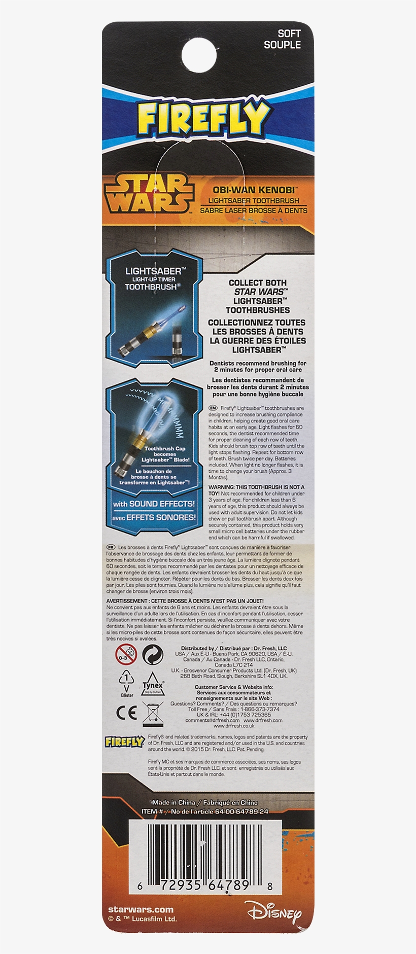 Firefly® Star Wars™ Obi-wan Kenobi Lightsaber™ Lightup - Firefly Star Wars Obi Wan Light Saber Soft Toothbrush, transparent png download