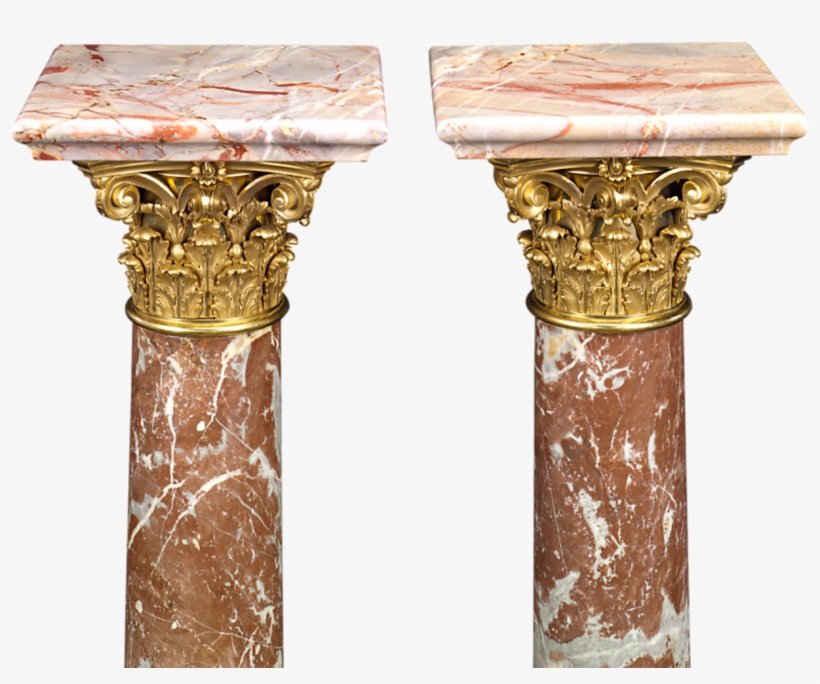 Marble And Bronze French Pedestals - Gold Pedestal Png Transparent, transparent png download