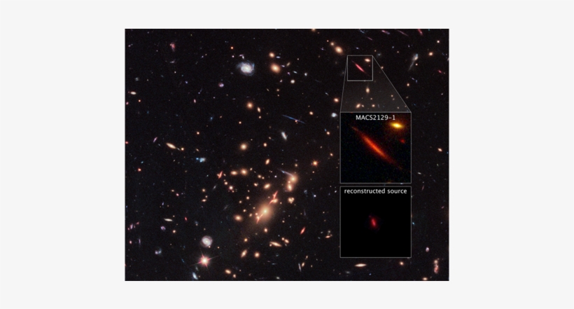 Massive Foreground Galaxy Cluster Macs J2129 0741 Magnifies, - Galaxie Hubble, transparent png download