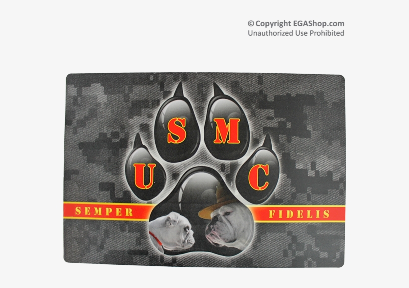 Usmc Digital Camo Pet Chow Mat With "usmc" In A Devil - Skull, transparent png download