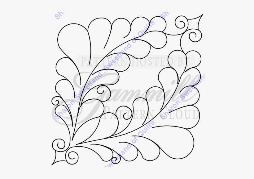 Small Swirl Feather Block - Line Art, transparent png download