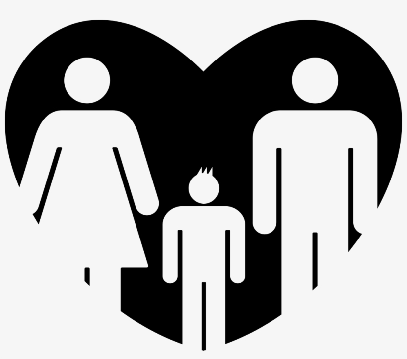Father And Mother With Their Son In A Heart Symbol, transparent png download