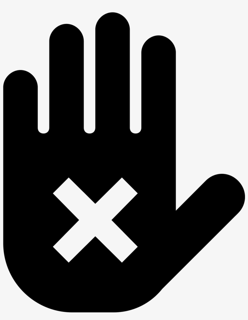 An Outline Of A Hand Is Held Up Facing You With An - Hand, transparent png download