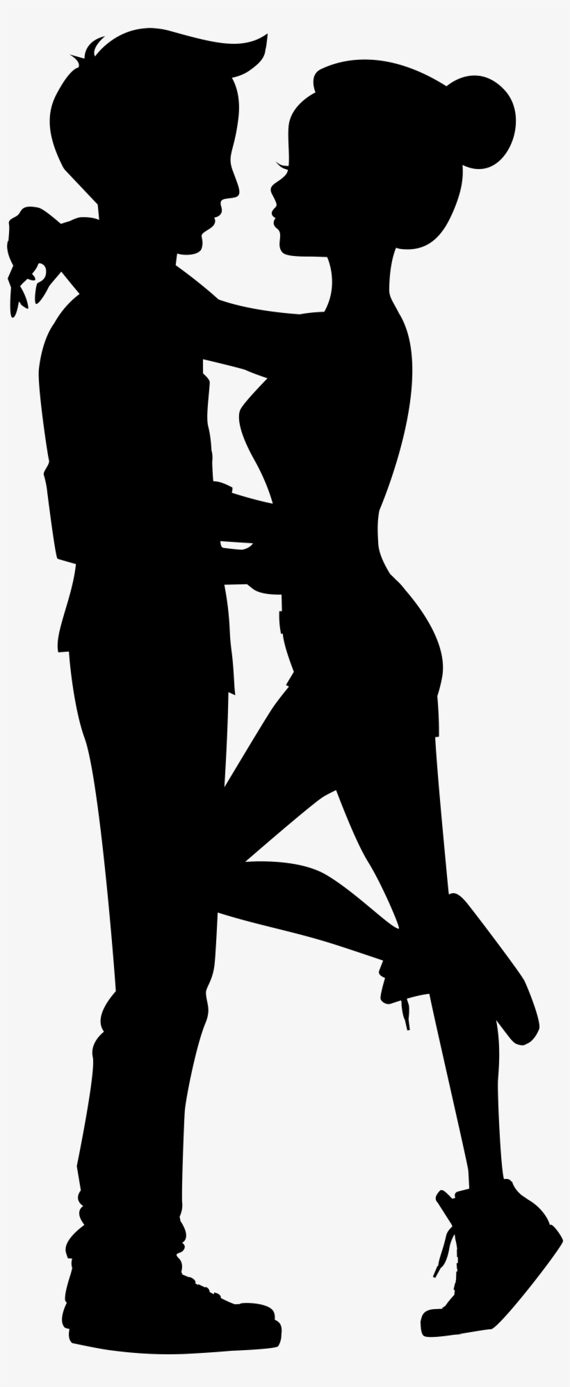 Cute Couple Silhouettes Clip Art Image - Cute Couple Silhouette Png, transparent png download