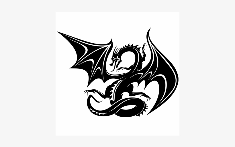 This Beautiful And Striking Flying Dragon Sticker Will - Tribal Dragon Hd Tattoo, transparent png download