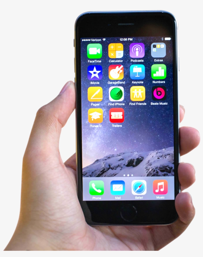 Hand Holding Black Apple Iphone 6 Png Image - Hand Holding Iphone 6 Png, transparent png download
