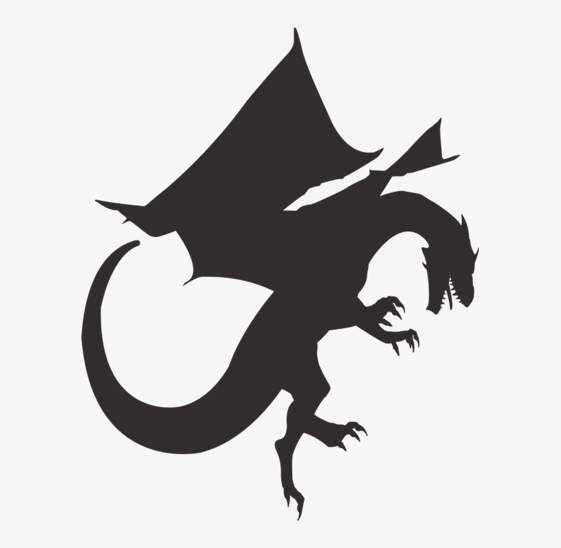 Clipart - Dragon Silhouette - Dragon Silhouette Png, transparent png download