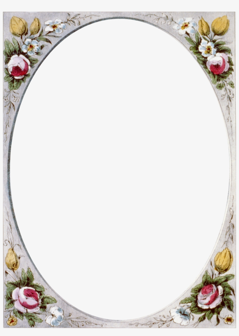 Floral Vintage Border - Border For Photo Frame, transparent png download
