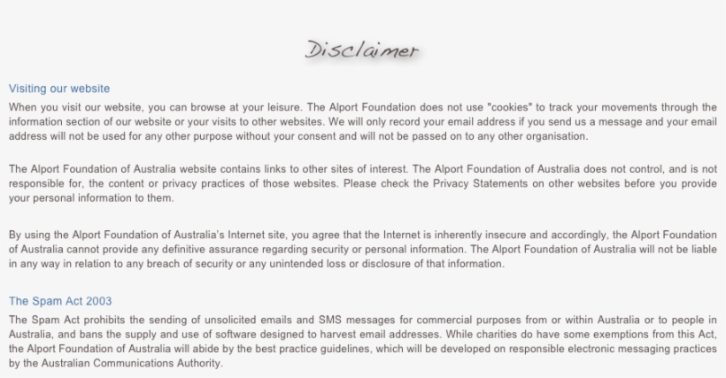 Disclaimer Visiting Our Website When You Visit Our - Document, transparent png download