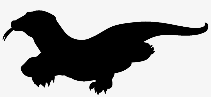 Squid Clipart Silhouette - Komodo Dragon Silhouette, transparent png download