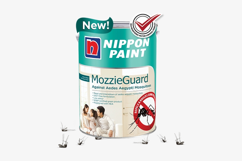 Mozzieguard Protect Against Aedes Aegypti Mosquitoes - Nippon Paint Mozzie Guard, transparent png download
