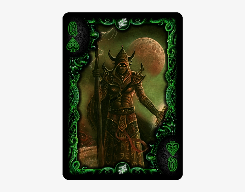 Queen Of Spades From "cthulhu - Bicycle Cthulhu Elder Sign Playing Card, transparent png download