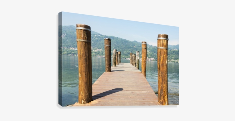 Wooden Dock And Posts On Lake Orta - Printscapes Wall Art: 36" X 24" Canvas Print With Black, transparent png download