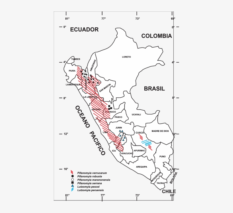 Distribución Geográfica De Pifanomyia Verrucarum, Vector - Carrion's Disease, transparent png download