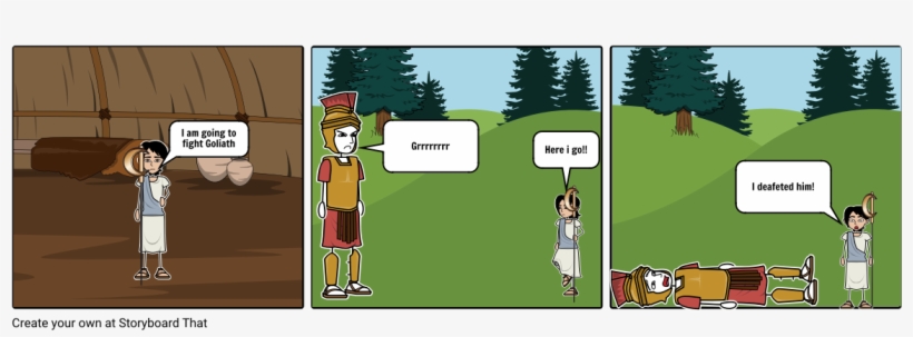 The Story Of David And Goliath - Cartoon, transparent png download