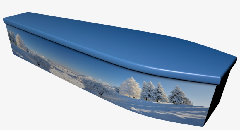 Winter Scene Printed Wooden Coffin - Inflatable Boat, transparent png download