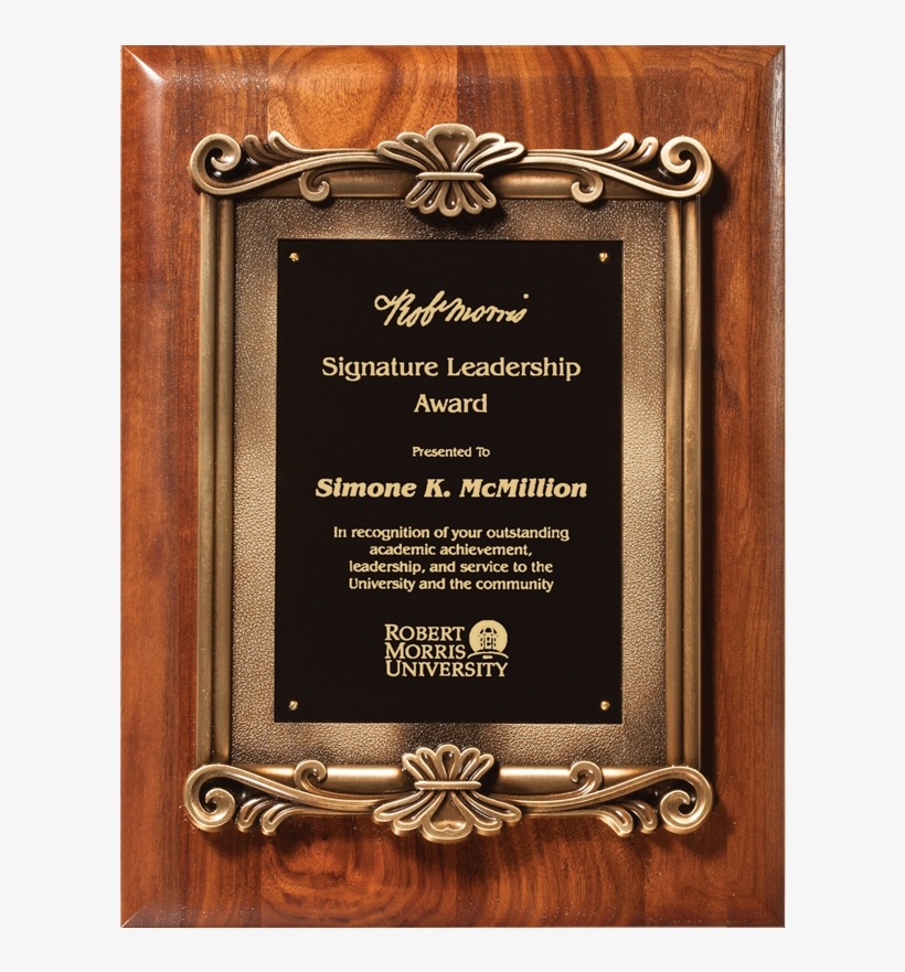 American Walnut Plaque W/ Antique Bronze Finished Casting, transparent png download