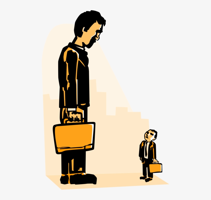 Vector Illustration Of David And Goliath Business Competitors - Großer Mann Kleiner Mann Clipart, transparent png download