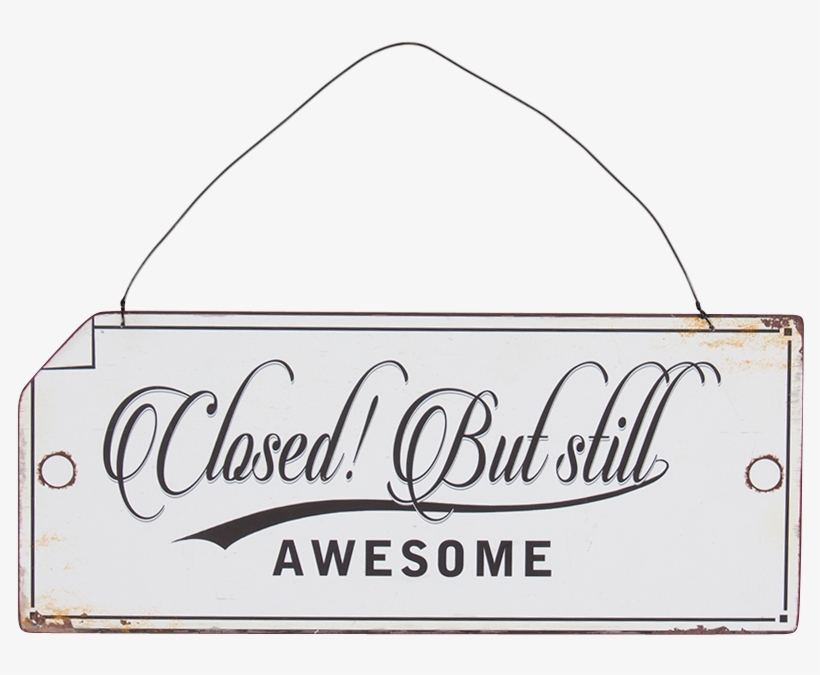 Country Tin Sign Vintage Wall Art Open/closed Awesome - Vintage Open Close Sign, transparent png download